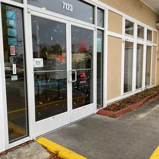 the entrance to the store
