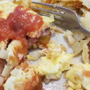 Texas omelette with salsa