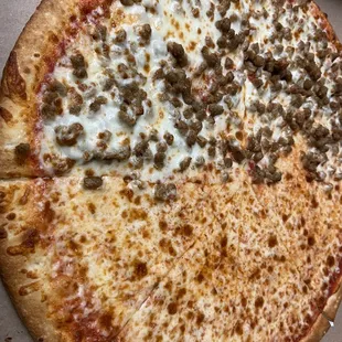 Half cheese/half sausage