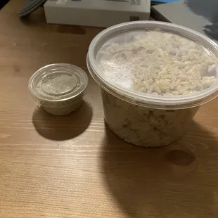 Lebanese Chicken &amp; Rice with Sauce (takeout)