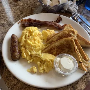 2. Two Eggs Any Style and 2 Slices of French Toast Combo.  Looks better than it tastes