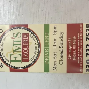 the price tag for the restaurant
