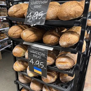 Freshly baked bread loafs