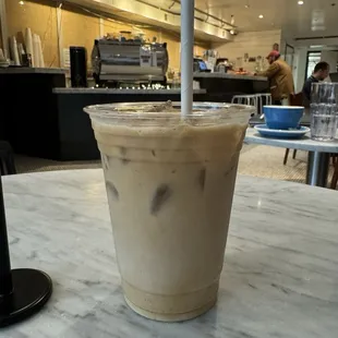 Iced vanilla latte