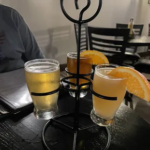 Flight of beer varieties