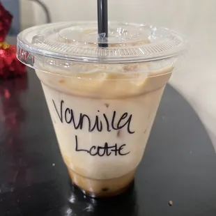 Medium iced Vanilla Latte