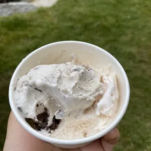 Strawberry and cookies &amp; cream ice cream