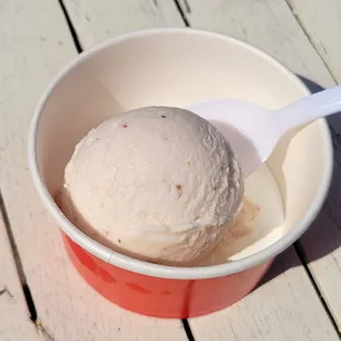 Child scoop of Strawberry ice cream