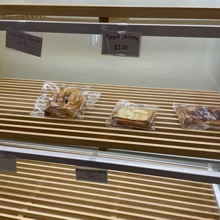 a display of baked goods