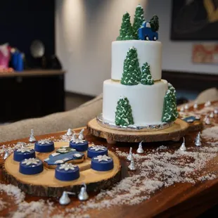 a three tiered cake on a table