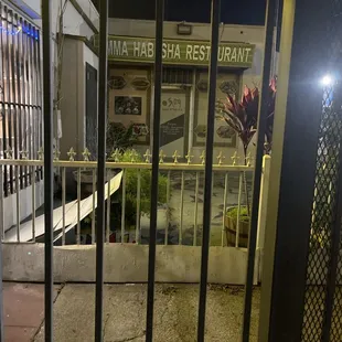 the entrance to the restaurant