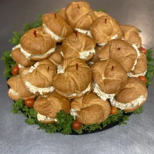 Chicken salad on mini croissants