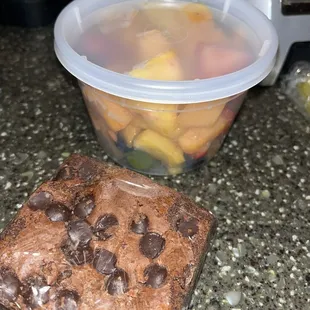Fruit and brownie
