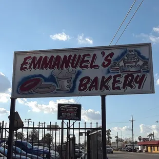 a sign for emmanuel's bakery