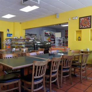 Comfy dining room near the bakery cases