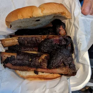 Pork ribs sandwich