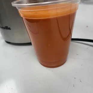 Organic fresh carrot juice