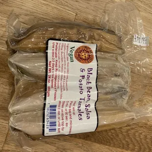 Vegan tamales- black bean, salsa and potato