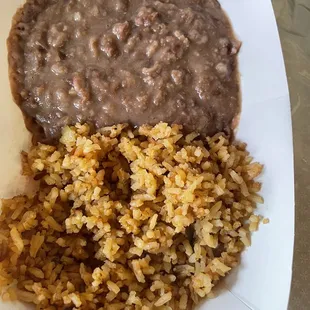 Side of beans and rice