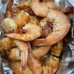 1lb of steamed shrimp ($16) Seasoned pretty good (No melted butter option, only cocktail sauce)