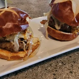 German Beef Sliders...  the mustard makes a very unique slider
