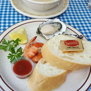 2 Raw Oysters, 3 Peel & Eat Shrimp