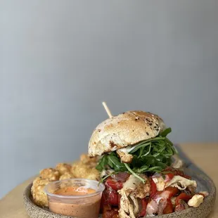 a plate of food on a table