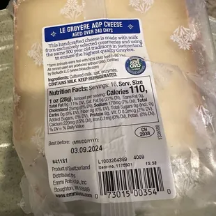 a package of cheese on a counter