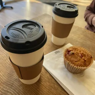 Banana Bread Latte with a raspberry white chocolate muffin