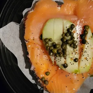 I believe the new York toast, aka lox on crusty bread (freakin delicous)