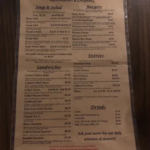 Covid menu