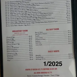 MENU 1/2025