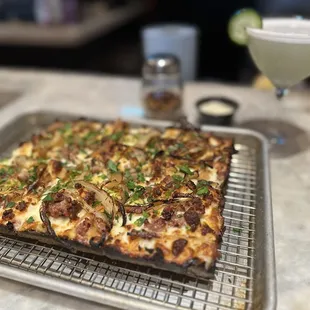 Gluten free Good Paulie pizza and "the way she shines" cocktail. Yum!