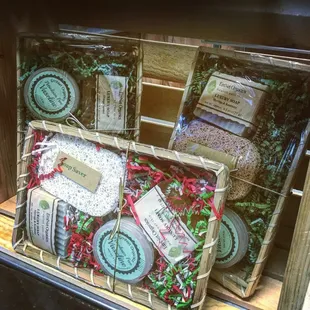 a display of organic products