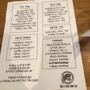 the menu