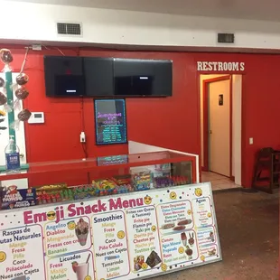 a sign in a restaurant