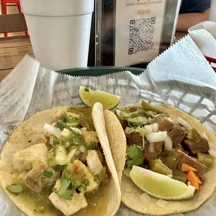 Red Fish Taco - 4/5 add lots of salsa and Lengua (Beef) tender but a bit on the salty side.