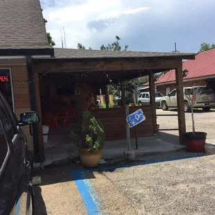 Outside seating area.