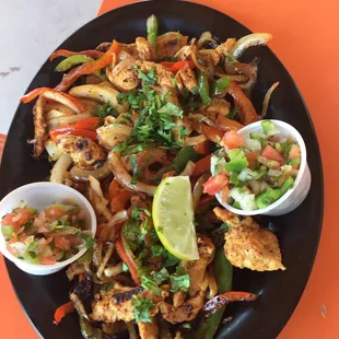 Chicken fajitas with extra pico de gallo.
