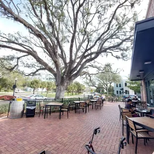 Seating area outside Plant Street Market