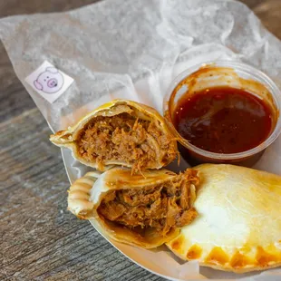 BBQ pork empanada and Spicy Tamarindo sauce
