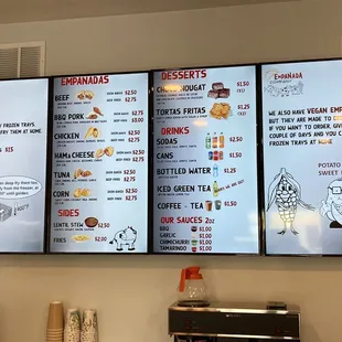 Updated Menu ... (includes sauces) ...