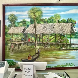 Art decor at the register upfront