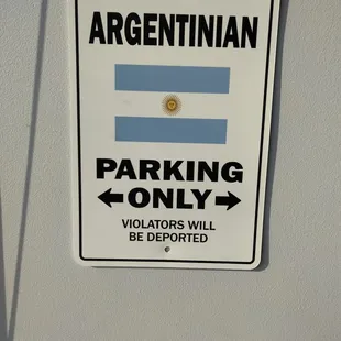 argentina parking only sign