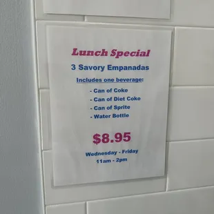 Lunch special details