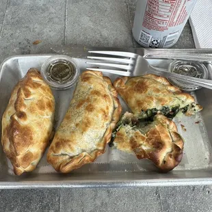 Lunch special - 3 savory empanadas and a soda for $8.95