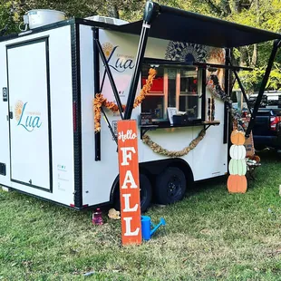 a food truck decorated for halloween