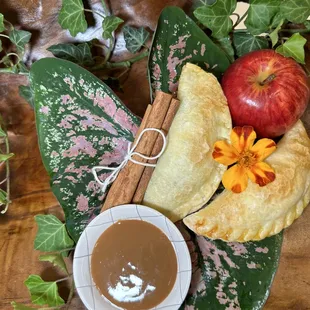 Fried apple pie and homemade dulce de leche
