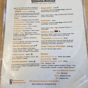 menu