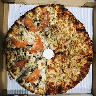 Half Garlic chicken and half plain chicken